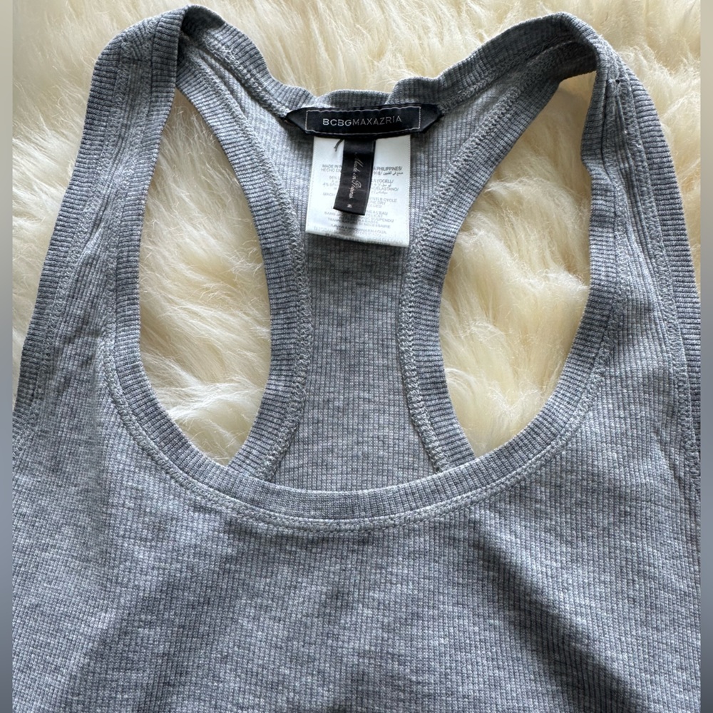 BCBG,Maxazaria racerback long tee in Heather gray